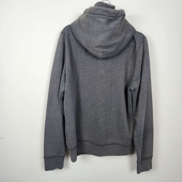 Hollister VTG Y2K 2000s Skater Half Zip Hooded Sweatshirt Grey Hoodie Size XL - Picture 7 of 16